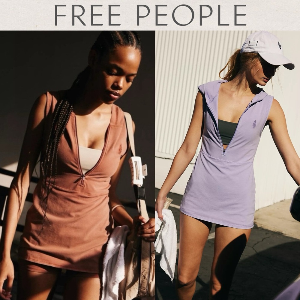 FP Movement by Free People Hot Shot Hooded Skortsie Sequoia Brun Skort Dress XS